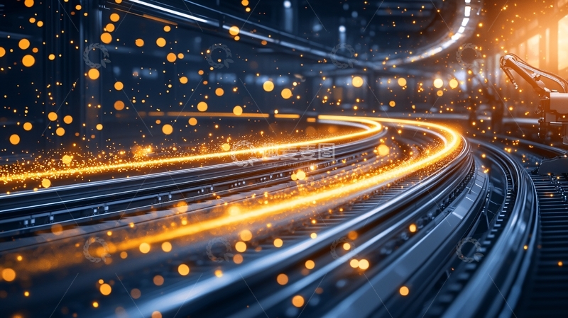 高清大图下载【趣麦麦图】科技感未来城市轨道线