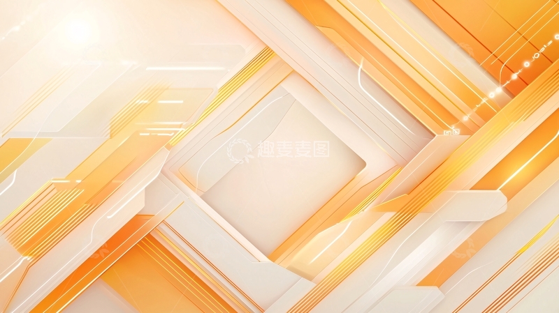 高清大图下载【趣麦麦图】橙色几何线条背景