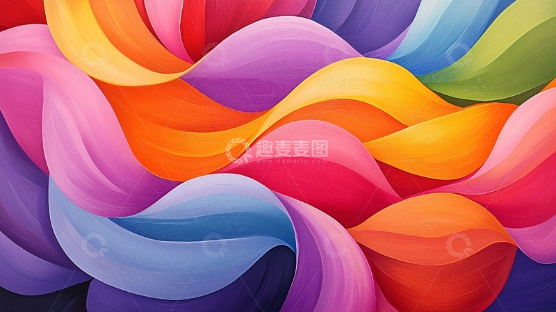 高清大图下载【趣麦麦图】彩色波浪纹理