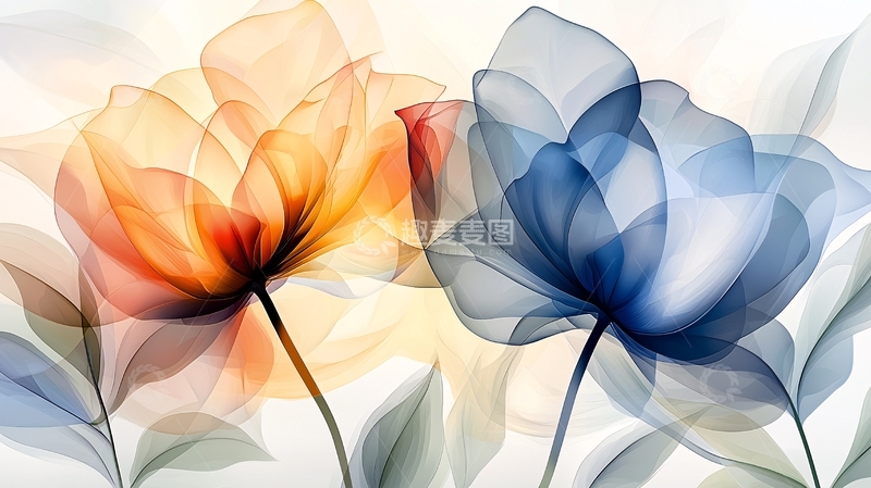 高清大图下载【趣麦麦图】半透明的花朵特写