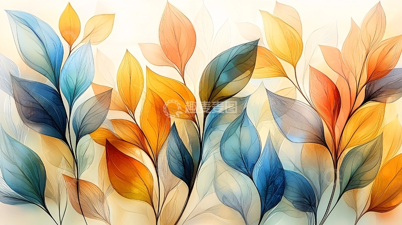 高清大图下载【趣麦麦图】水彩风植物高清图片