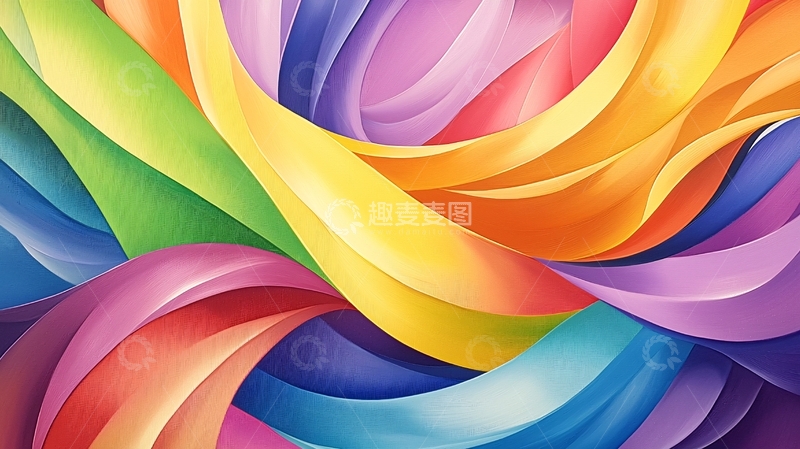 高清大图下载【趣麦麦图】抽象彩色波浪