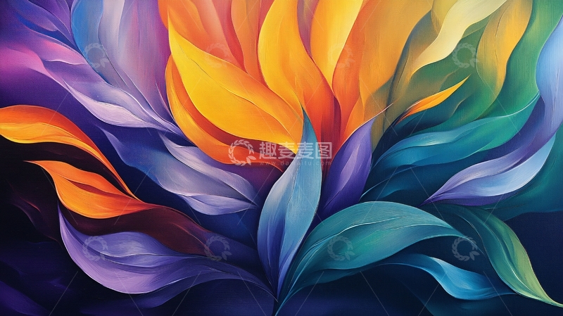 高清大图下载【趣麦麦图】抽象彩色花卉艺术