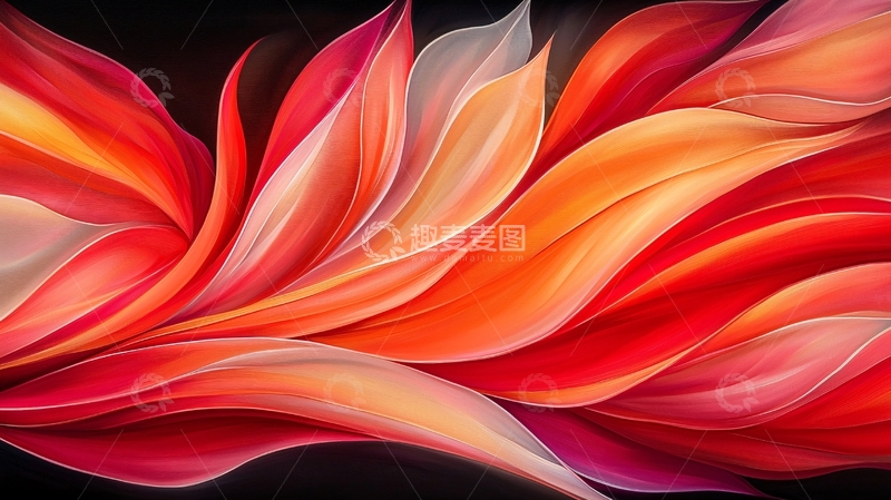 高清大图下载【趣麦麦图】红色花瓣纹理抽象背景