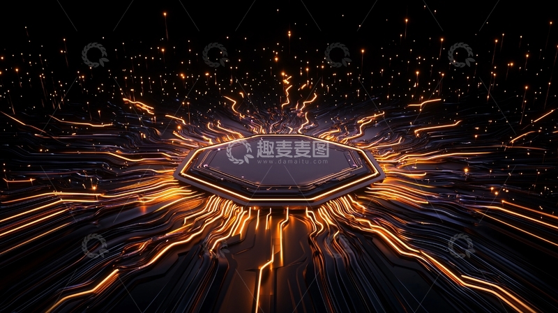 高清大图下载【趣麦麦图】未来科技感的芯片电路图