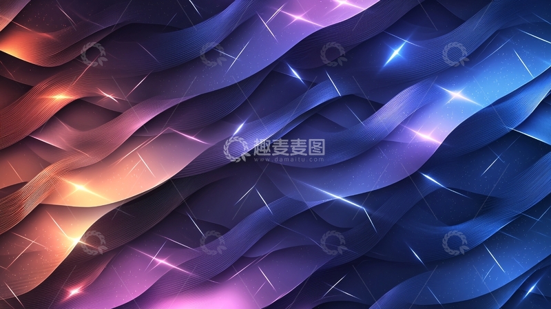 高清大图下载【趣麦麦图】抽象曲线光线背景