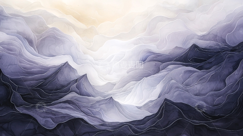 高清大图下载【趣麦麦图】-抽象水墨山水风景