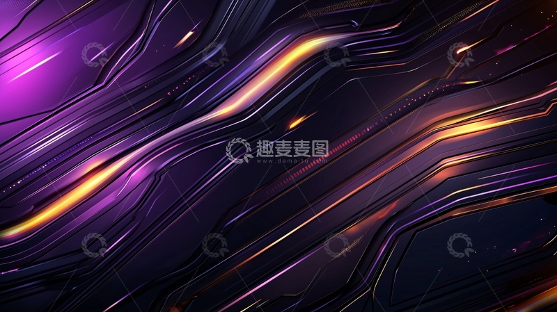 高清大图下载【趣麦麦图】紫色流动线条背景