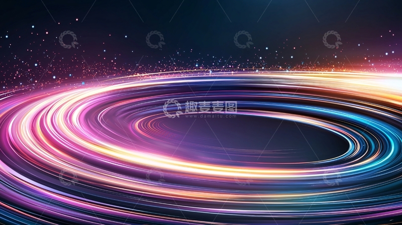 高清大图下载【趣麦麦图】彩色漩涡光效背景