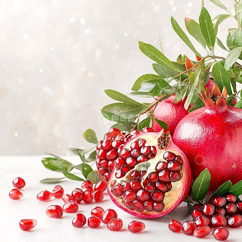 高清大图下载【趣麦麦图】鲜红石榴果实静物摆拍