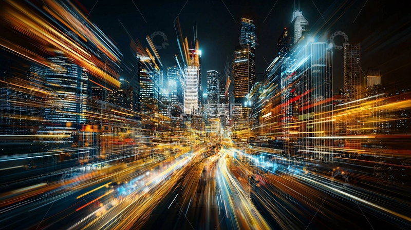 高清大图下载【趣麦麦图】城市夜景光轨