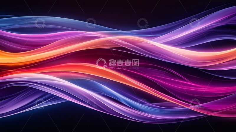 高清大图下载【趣麦麦图】彩色光线流动抽象背景