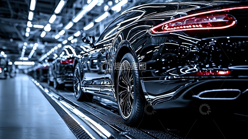 高清大图下载【趣麦麦图】汽车生产线上
