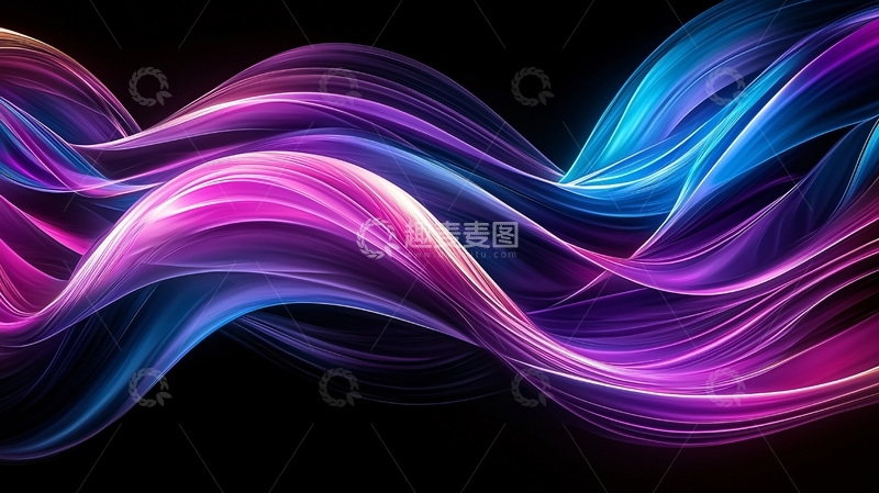 高清大图下载【趣麦麦图】彩色波浪流动抽象背景
