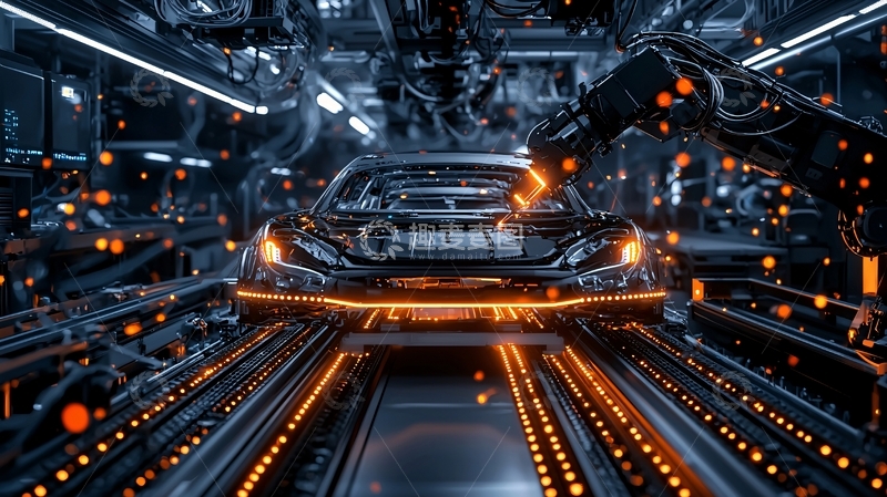 高清大图下载【趣麦麦图】汽车制造车间流水线