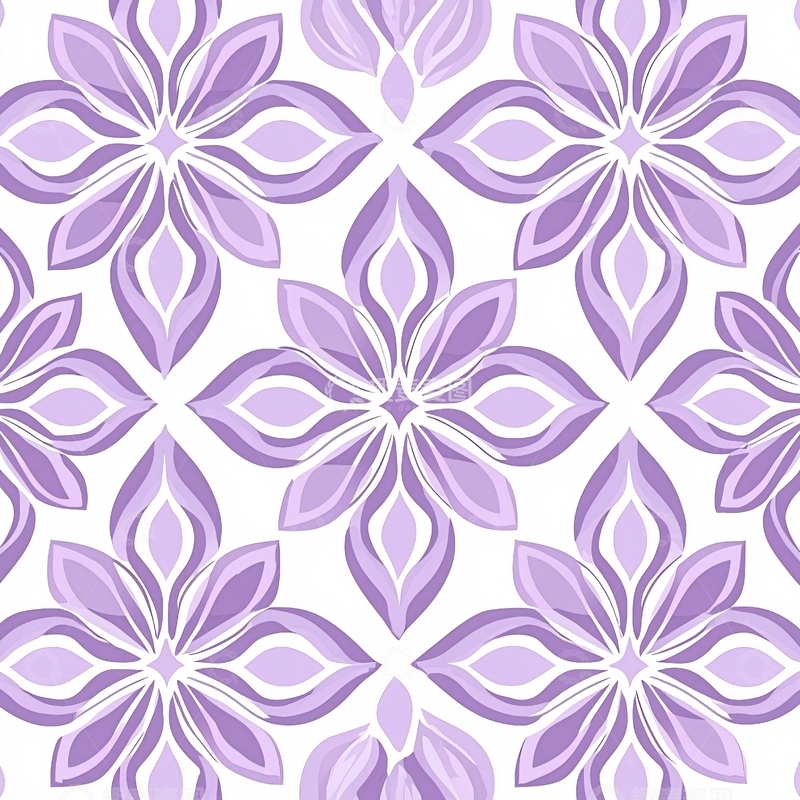 高清大图下载【趣麦麦图】紫色花朵重复图案