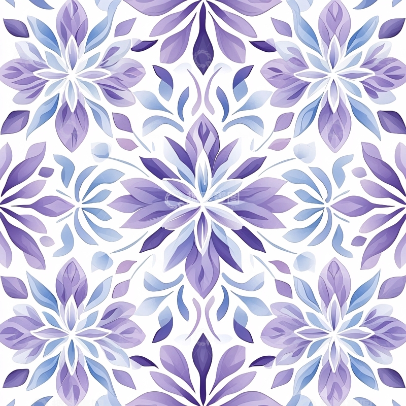 高清大图下载【趣麦麦图】紫色花卉重复图案