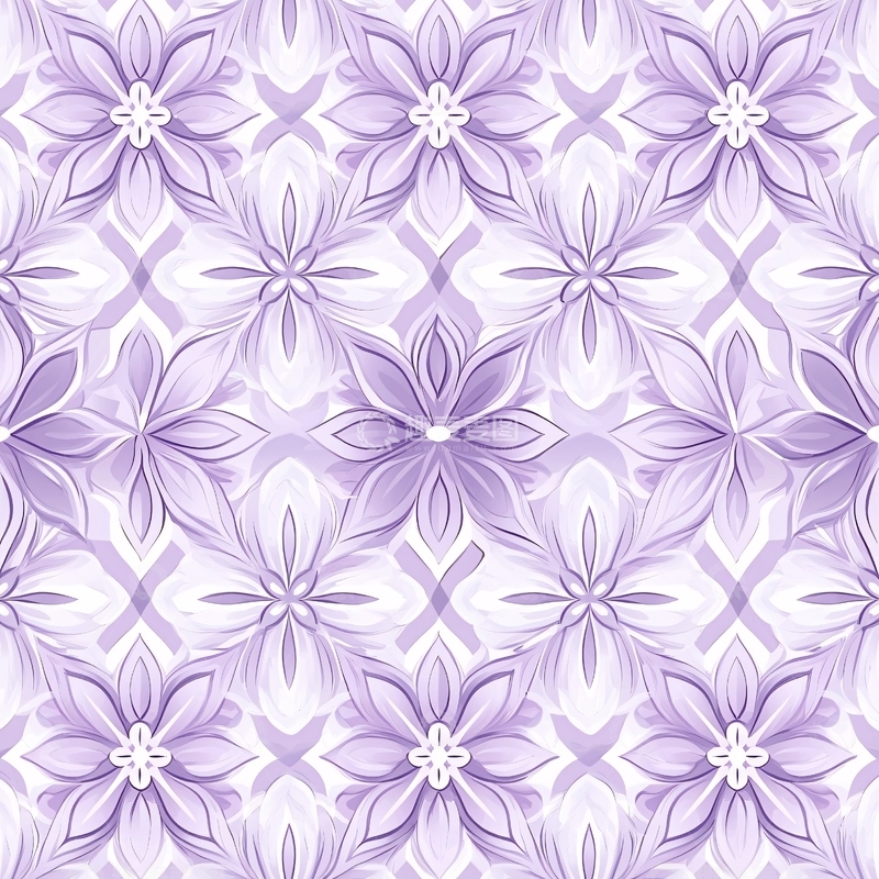 高清大图下载【趣麦麦图】浅紫色花朵重复图案