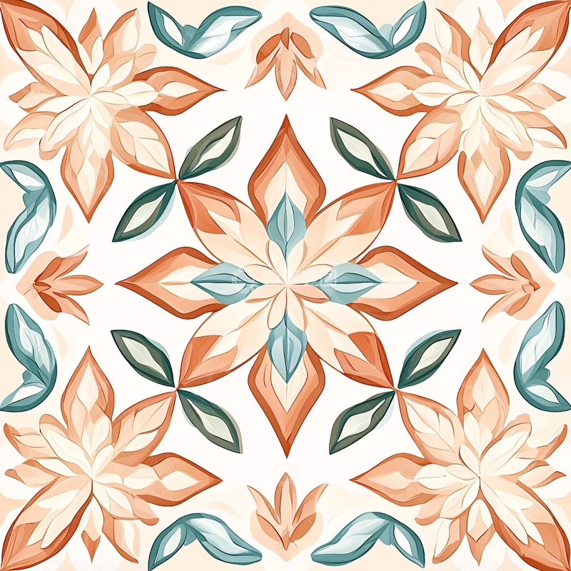 高清大图下载【趣麦麦图】花卉对称图案