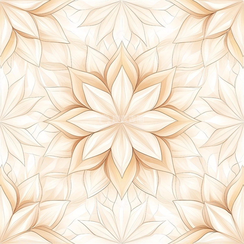 高清大图下载【趣麦麦图】米色花朵重复图案