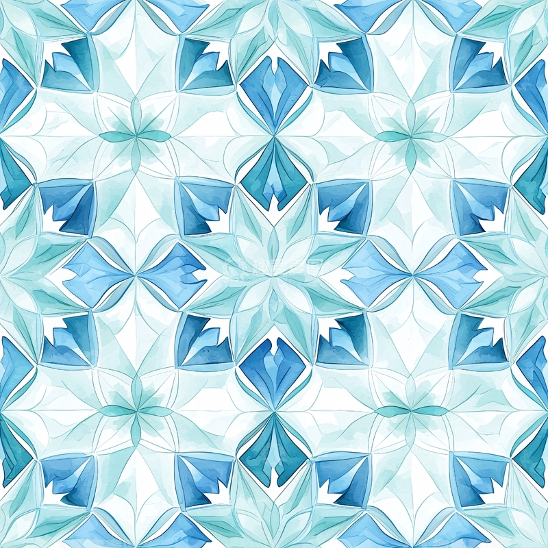 高清大图下载【趣麦麦图】冰蓝色几何图案