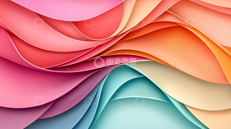 高清大图下载【趣麦麦图】彩色波浪抽象背景