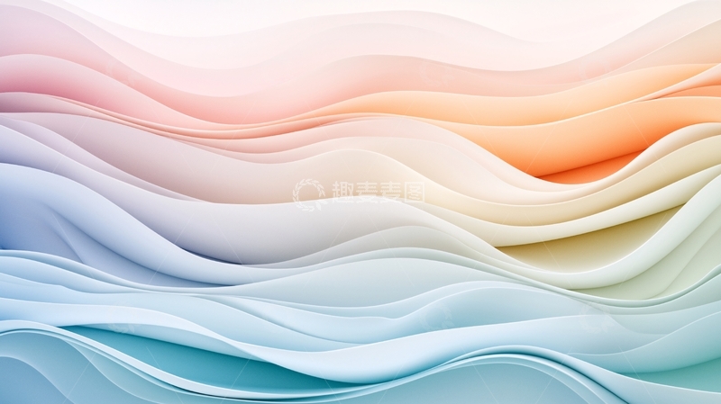 高清大图下载【趣麦麦图】抽象色彩渐变波浪背景