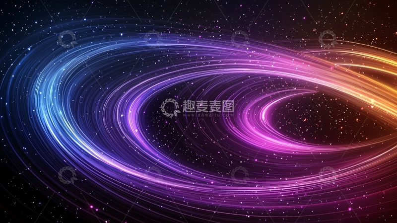 高清大图下载【趣麦麦图】色彩光晕线条宇宙星空