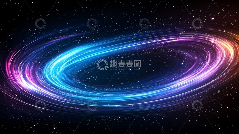 高清大图下载【趣麦麦图】绚丽星空环绕光圈