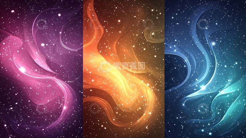 高清大图下载【趣麦麦图】抽象色彩曲线背景