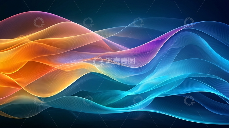 高清大图下载【趣麦麦图】彩色渐变波浪流动背景