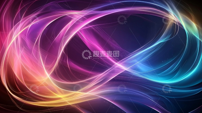 高清大图下载【趣麦麦图】彩色光线缠绕交织