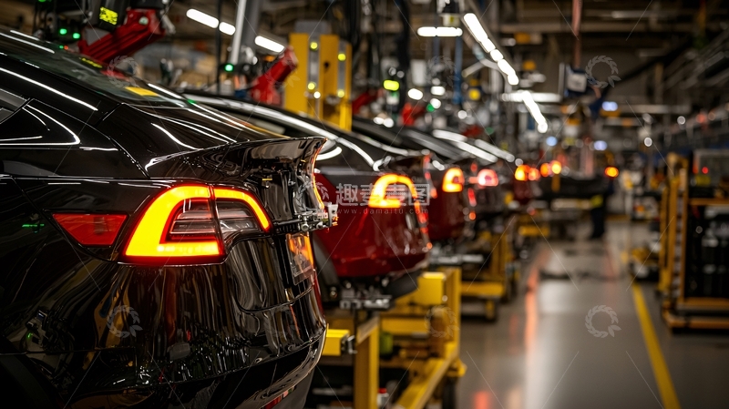 高清大图下载【趣麦麦图】汽车工厂流水线生产