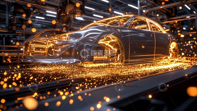 高清大图下载【趣麦麦图】汽车制造火花四溅