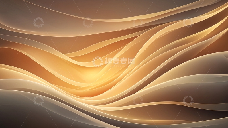 高清大图下载【趣麦麦图】金色流线型抽象背景