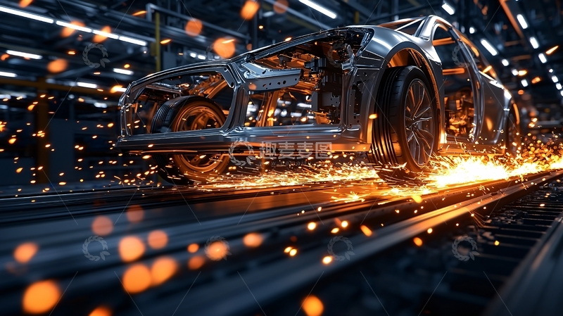 高清大图下载【趣麦麦图】汽车制造火花四溅