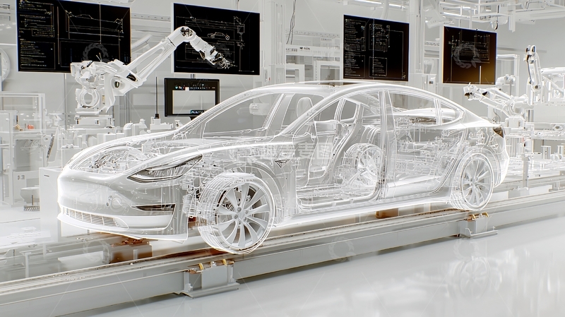 高清大图下载【趣麦麦图】汽车制造工厂半透明效果