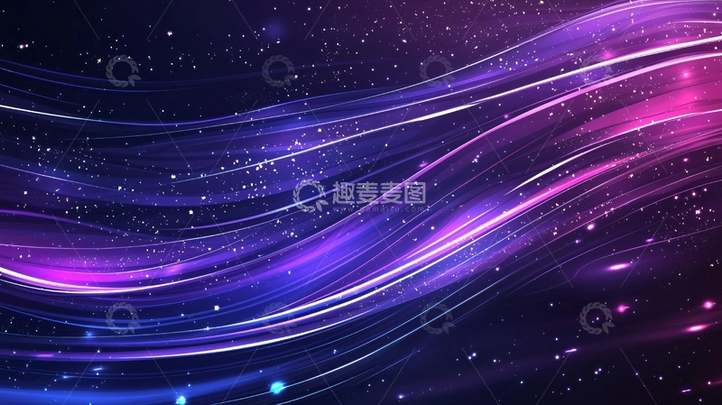 高清大图下载【趣麦麦图】紫色星空流动光线