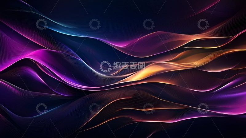 高清大图下载【趣麦麦图】紫色金色流动光线