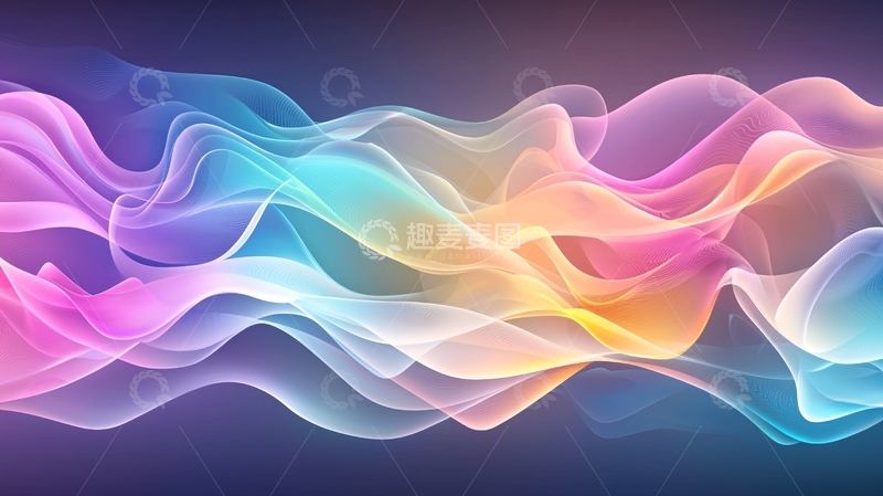 高清大图下载【趣麦麦图】彩色波浪渐变背景