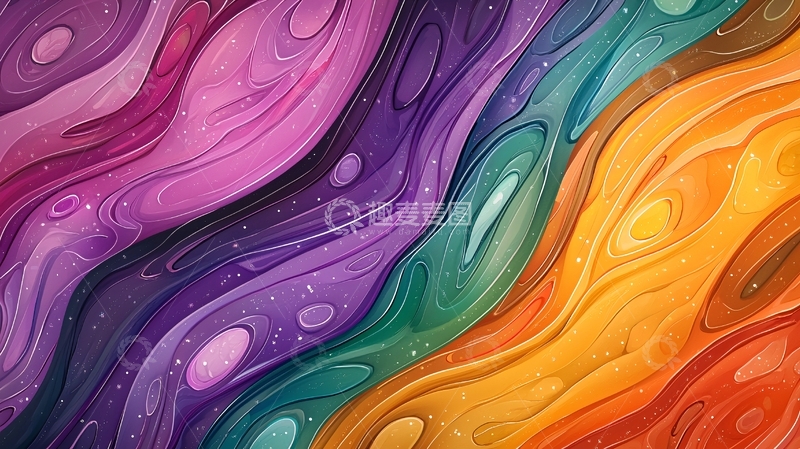 高清大图下载【趣麦麦图】彩色水彩流动纹理