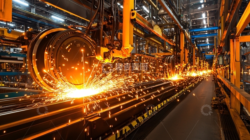 高清大图下载【趣麦麦图】工业生产火花四溅