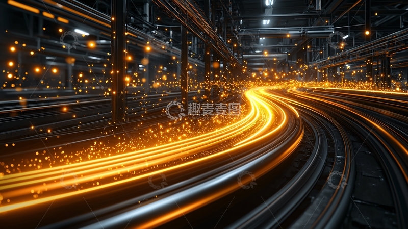 高清大图下载【趣麦麦图】金属未来感轨道夜景