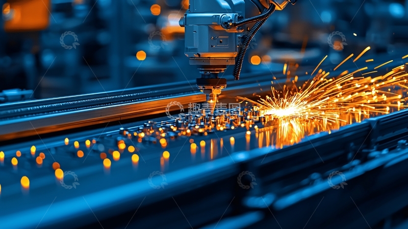 高清大图下载【趣麦麦图】金属加工切割火花四溅