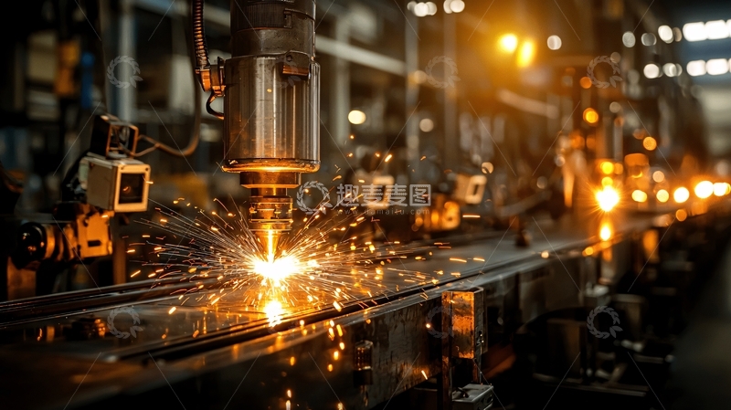 高清大图下载【趣麦麦图】激光切割工业生产