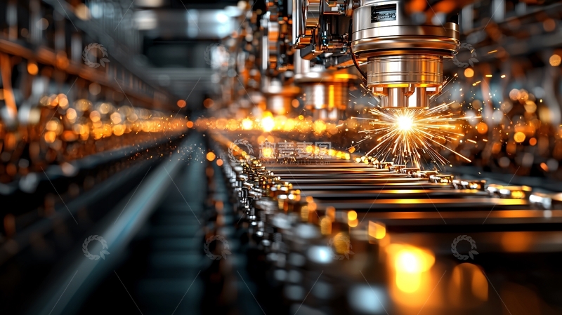 高清大图下载【趣麦麦图】激光切割金属火花飞溅