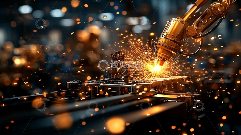 高清大图下载【趣麦麦图】机械手臂焊接金属