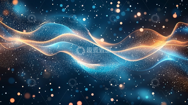 高清大图下载【趣麦麦图】星空背景蓝色金色光线