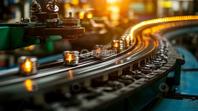 高清大图下载【趣麦麦图】工业生产线上的金属制品