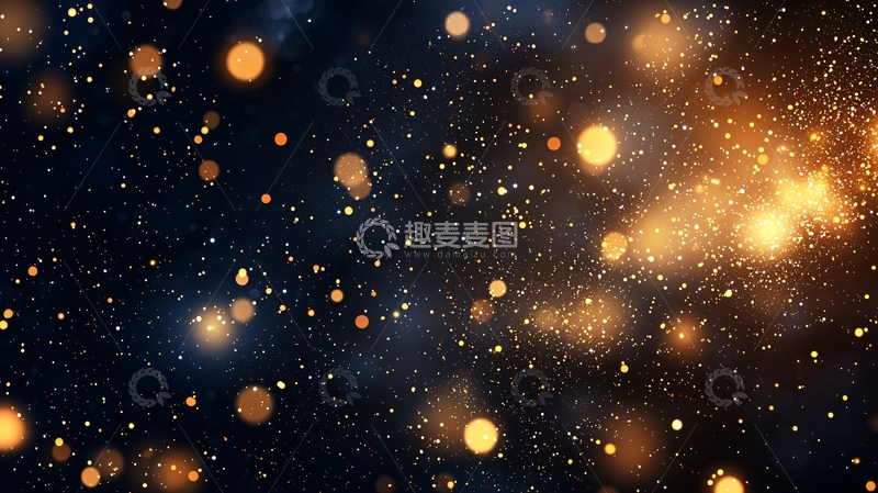 高清大图下载【趣麦麦图】金色光斑与深蓝色背景